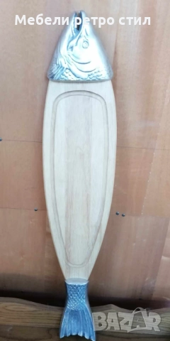 Винтидж дъска / поднос за рязане с формата на риба. Идеалния подарък за вашия празник. , снимка 4 - Форми - 51542100