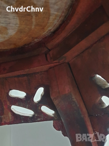 2бр/чифт/92-93см конзолна маса дърворезба-мрамор/дървена масичка-пиедестал-поставка за саксия, снимка 14 - Антикварни и старинни предмети - 52956454