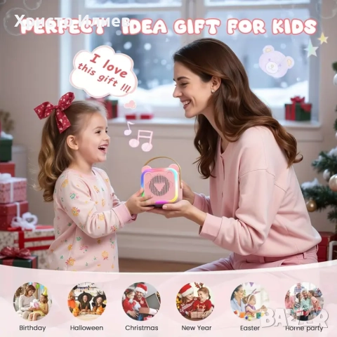 Караоке колона с 2 безжични микрофона Преносима Bluetooth Високоговорител, снимка 12 - Музикални играчки - 51563188