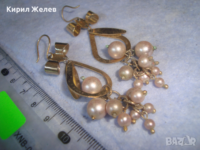 ПОЗЛАТЕНИ ПЕРЛЕНИ РЕТРО АРТ ОБЕЦИ ВИНТИДЖ СТИЛ 9116, снимка 4 - Обеци - 36520458