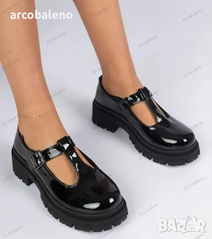 Дамски лачени обувки с платформа Kalaro, снимка 7 - Дамски ежедневни обувки - 49255405