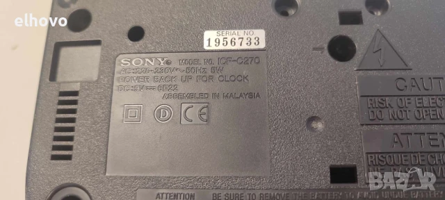 Радиочасовник Sony ICF-C270, снимка 4 - Радиокасетофони, транзистори - 50574112