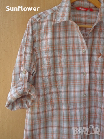 Дамска риза памучна карирана риза Fjall Raven с 1 джоб размер M , снимка 2 - Ризи - 51872449