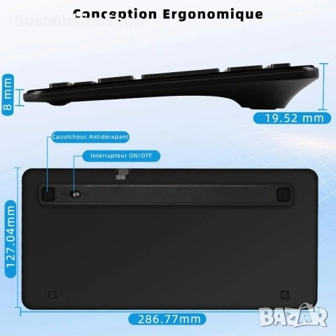 Безжична Bluetooth клавиатура Quilose, снимка 6 - Клавиатури и мишки - 53459196