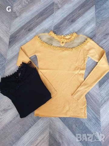 Блузка с тюл , снимка 3 - Блузи с дълъг ръкав и пуловери - 27141074