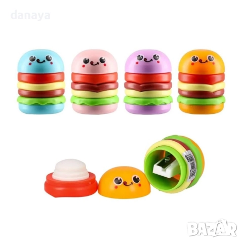 6028 Гумичка с острилка за моливи Бургер, снимка 4 - Ученически пособия, канцеларски материали - 51766535