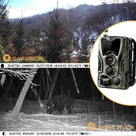 Модел 2022 HC-801 Фотокапан Suntek 16MP 1080P 801G 3G версията Ловна камера Нощно виждане, Full HD,, снимка 15 - IP камери - 37516881