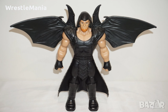 Рядка Оригинална Голяма Кеч Фигура На The Undertaker С Изкачащи Черни Крила 30см , снимка 17 - Колекции - 51855545