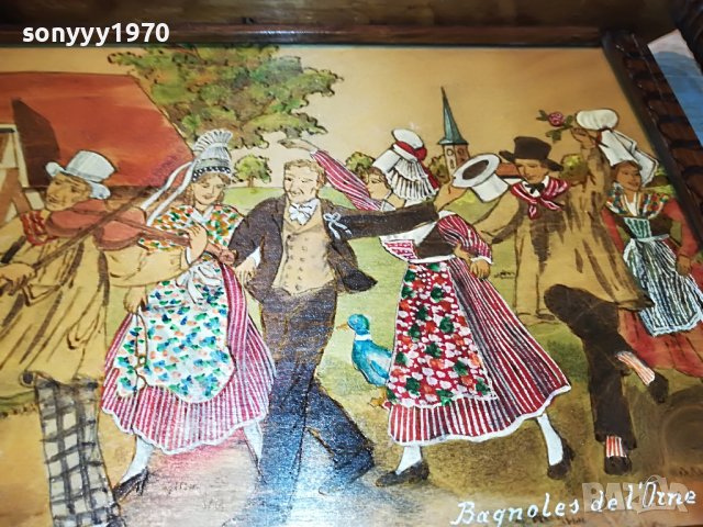 SOLD//ПОРЪЧАНА-bagnoles de lorne-картина/поднос от франция 1112221918, снимка 11 - Антикварни и старинни предмети - 38977062