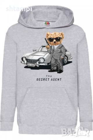 Детски Суитчър/Суитшърт Cute bear The Secret Agent,Игра,Подарък,Изненада,Забавление,Рожден Ден, снимка 2 - Детски анцузи и суичери - 38379273