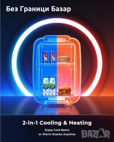 Нов Мини хладилник 4L AC/DC за кола, офис и козметика – охлажда/затопля, снимка 4 - Други стоки за дома - 52698434
