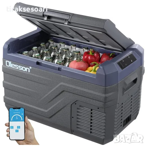 Olesson 27L Портативен хладилник с фризер 12V 24V 220V Хладилна кутия, снимка 5 - Аксесоари и консумативи - 49681106