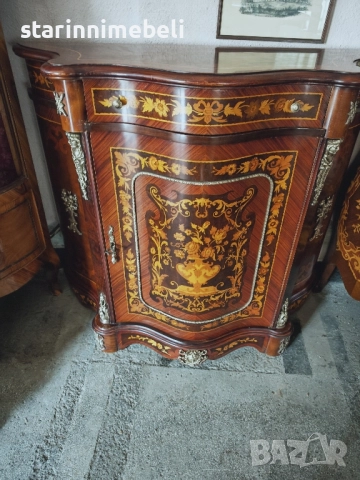 Бароков шкаф с интарзия , снимка 5 - Шкафове - 50271592