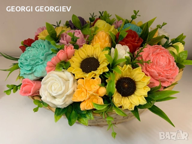 цветя изработени с глицеринов ароматен сапун и Българска роза 🌹, снимка 18 - Изкуствени цветя - 53255257