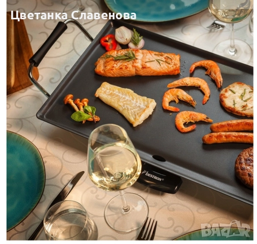 Скара за печене Bestron ABP602,2000W, 47x26 ,незалепващо покритие, снимка 4 - Скари - 50231808