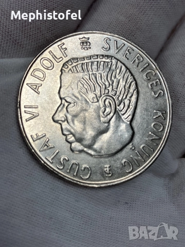 5 крони 1955 г, Кралство Швеция - сребърна монета, снимка 2 - Нумизматика и бонистика - 51929502