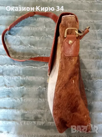 Дамска чанта естествена кожа и естествен косъм , снимка 4 - Чанти - 50299112