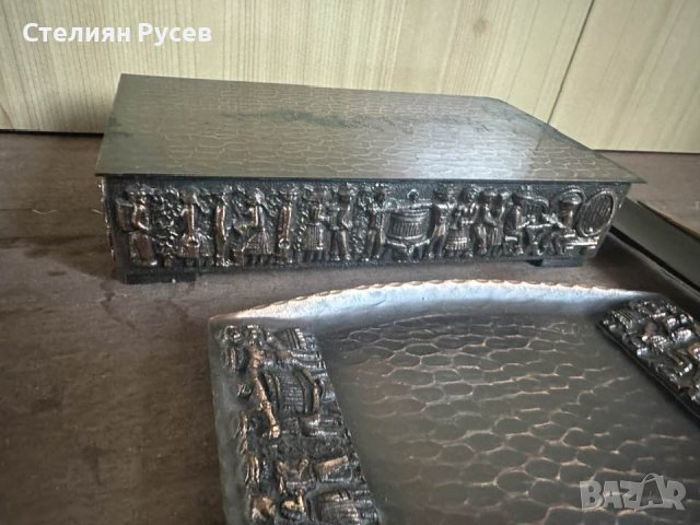 месингова кутия с чинийка за съхранение на бижута цена 25 лв  тежка кутийка  0899 29 39 16, снимка 6 - Антикварни и старинни предмети - 43818907