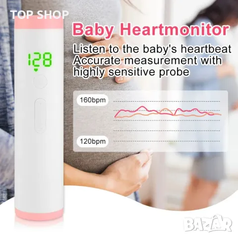 Уред за бебешки сърдечен ритъм bluеtooth Фетален доплер, снимка 12 - Бебефони - 48804891