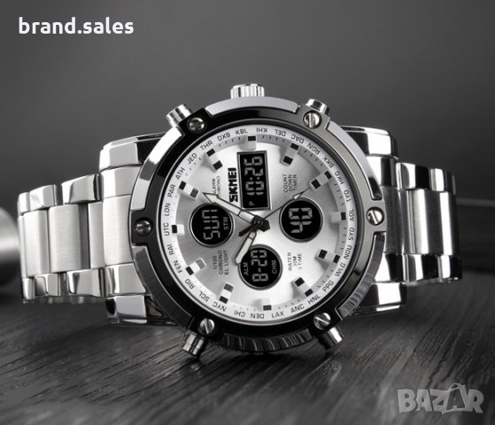 Мъжки водоустойчив часовник с черна верижка, снимка 6 - Мъжки - 32254267