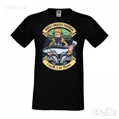 Мъжка тениска World's Greatest Fisherman Рибар,Риболовец,Риба,Изненада,Подарък,Празник , снимка 2 - Тениски - 36812200