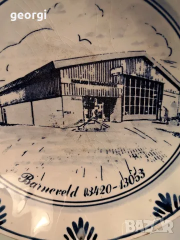 порцеланово плато с дръжки Royal Delft 24/5, снимка 3 - Сервизи - 49580083