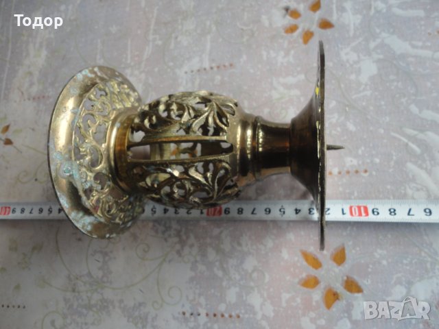 Невероятен ажурен бронзов свещник , снимка 5 - Декорация за дома - 43525326