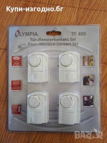Аларма за врата / прозорец в комплект 4бр - Olympia TE400, снимка 2 - Друга електроника - 36765321