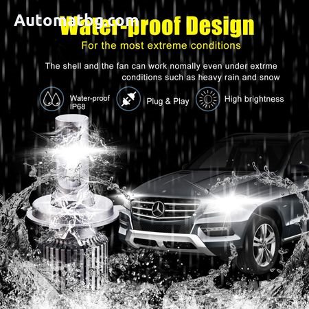 Комплект LED Лед Диодни Крушки за фар F32 Mini Automat, H4 H/L 50W - 10800Lm 6000K Cool White, снимка 4 - Аксесоари и консумативи - 27899477