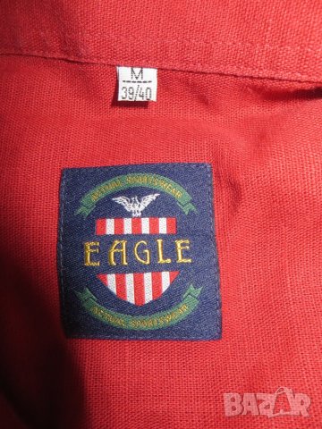 Мъжка риза с къс ръкав от лен Eagle, снимка 4 - Ризи - 24267116