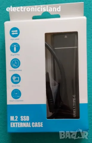 USB3.1 M.2 NvMe SATA SSD корпус към Type-C масивен алуминиев външен твърд диск, снимка 5 - Твърди дискове - 49014428