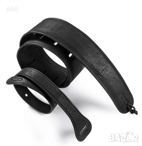 LEKATO LGS-7 Кожена, удебелена, с подплата и пяна каишка за китара, ширина 2.5”, 41”-51”