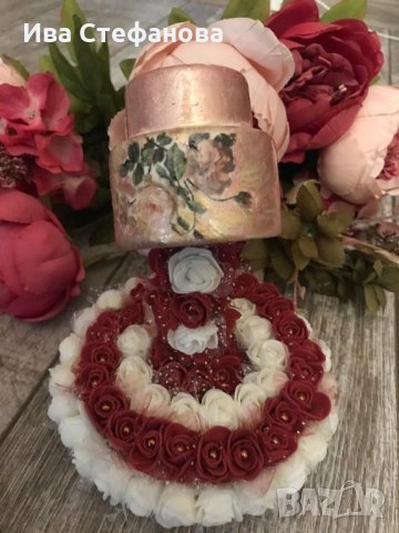 3D чаша от постояни рози подарък за влюбените Свети Валентин, снимка 12 - Декорация за дома - 27811616