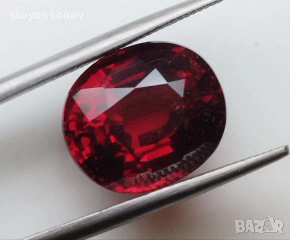 Голям гранат с дълбок червен цвят и VS чистота 6.62кт! Нов!!, снимка 12 - Пръстени - 46814946