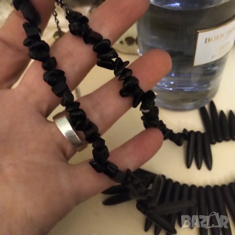 намаление Огърлица ръчна изработка ,оникс и черен корал, снимка 3 - Колиета, медальони, синджири - 38164986
