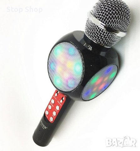 Микрофон Bluetooth Караоке в комбинация с диско ефект , снимка 2 - Bluetooth тонколони - 39916171