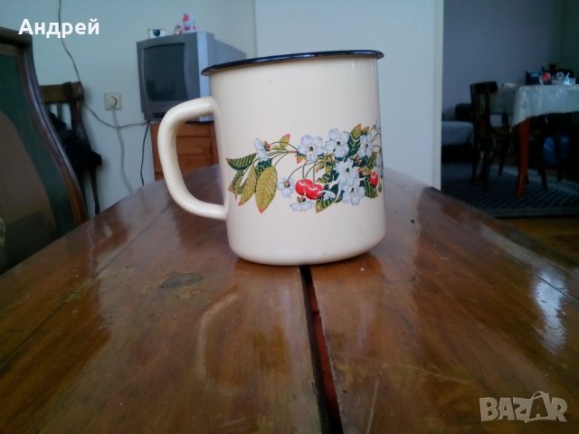 Старо емайлирано канче,чаша #4