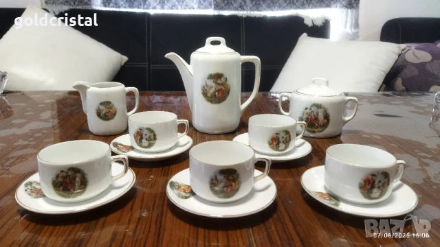 старинен порцелан Чехословакия чашки за кафе трите грации, снимка 3 - Антикварни и старинни предмети - 50587749