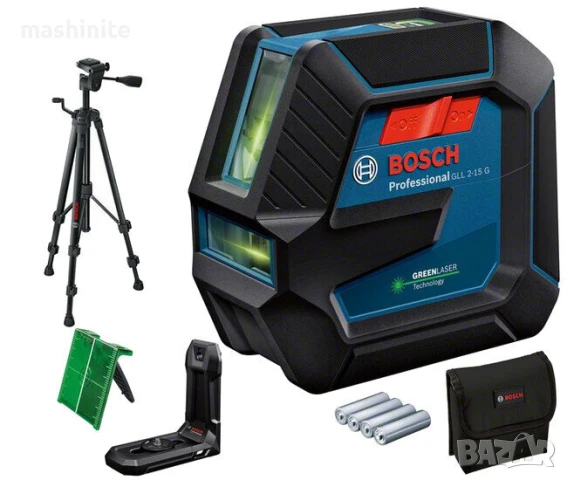 Лазерен линеен нивелир GLL 2-15 G + LB 10 + BT 150 Bosch, снимка 1