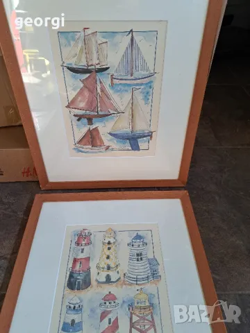три картини акварел на морска тематика , снимка 12 - Картини - 47747273