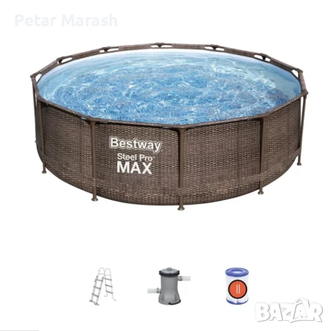 БАСЕЙН СГЛОБЯЕМ BESTWAY Steel ProMax 56709 С ПОМПА 366×100см, снимка 3 - Басейни и аксесоари - 50725361