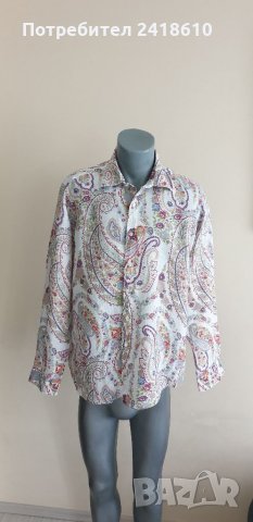 ETRO Milano Len/Ленени Ризи/ Made in Italy Mens Size L 3БР. ОРИГИНАЛ!, снимка 6 - Ризи - 32759177