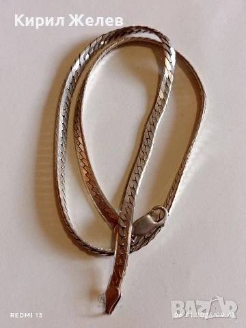 Класически и елегантен сребърен ланец плетка тип РИБЕНА КОСТ ювелирна изработка 25819, снимка 5 - Колиета, медальони, синджири - 53002795