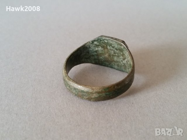 Възрожденски 1891 г. чорбаджийски бронзов пръстен отличен перфектно запазен, снимка 8 - Антикварни и старинни предмети - 39567138