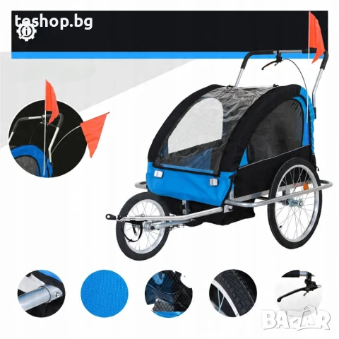 Велосипедно ремарке за деца или дом. любимци JAGO JOGGER 2в1 промоция!, снимка 2 - Велосипеди - 50943672