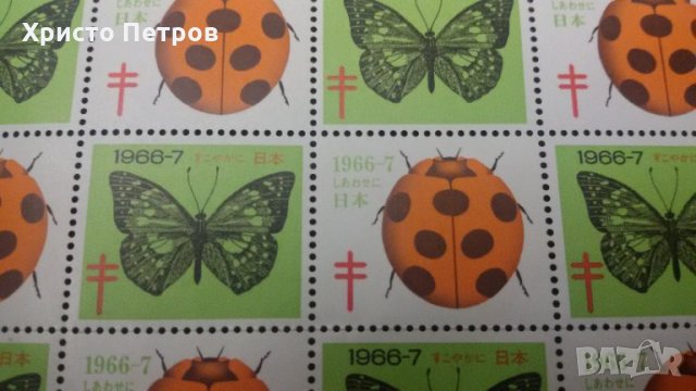 ЯПОНИЯ 1966 - ЛИСТ МАРКИ ЧИСТ, НОВОГОДИШНО ИЗДАНИЕ, снимка 4 - Филателия - 35221916
