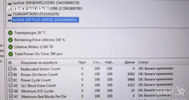 1000GB SSD SanDisk SSD Plus (1TB,S-ATAIII,2.5"), снимка 5 - Твърди дискове - 52915910
