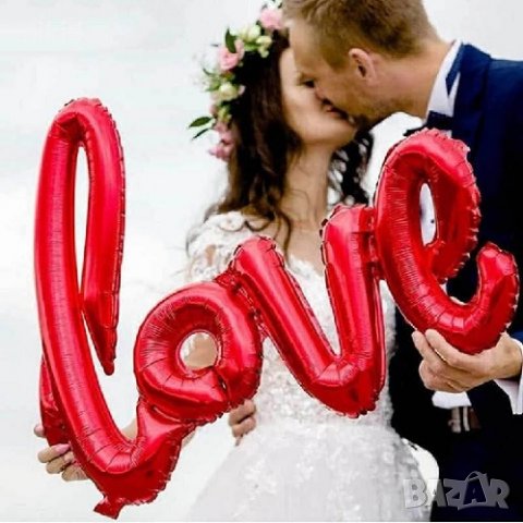 108 см love голям надпис балон фолио фолиев балон хелий или въздух за свети валентин сватба , снимка 3 - Кетъринг - 16774574