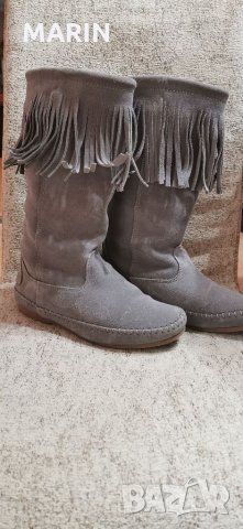 Ботуши естествен велур, снимка 2 - Дамски ботуши - 35025878