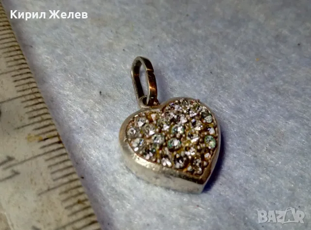 СТАР ФИН СРЕБЪРЕН ПЕНДАНТ СЪРЧИЦЕ СРЕБРО ВИСОКА ПРОБА ИНКРУСТИРАН с БЛЕСТЯЩИ ЦИРКОНИ 48596, снимка 7 - Колиета, медальони, синджири - 48901710